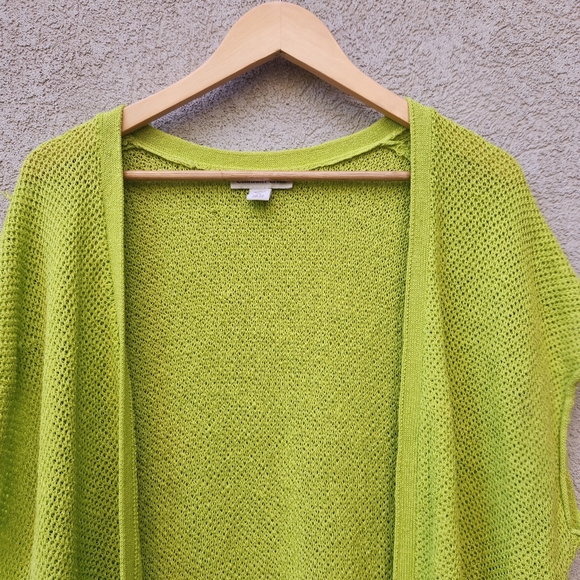 COLDWATER CREEK Women's Sweater Vest Size 2X Green Linen Chunky Knit - Picture 4 of 10